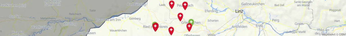Kartenansicht für Apotheken-Notdienste in der Nähe von Dorf an der Pram (Schärding, Oberösterreich)